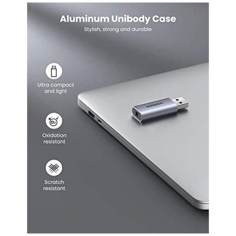 Usb A 3.5mm Per Cuffie Audio Adapter Jack Stereo Scheda Audio Esterna 4-pole Trrs Aux Cuffia Microfono Auricolare Usb 2.0 Converter Compatibile Con Macbook Pc Superficie Del Computer Portatile Pro Ps4 Raspberry Pi - Foto 2