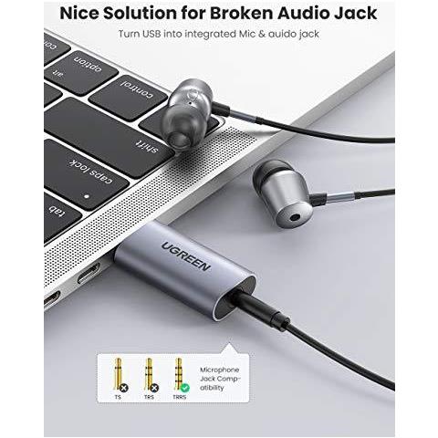 Usb A 3.5mm Per Cuffie Audio Adapter Jack Stereo Scheda Audio Esterna 4-pole Trrs Aux Cuffia Microfono Auricolare Usb 2.0 Converter Compatibile Con Macbook Pc Superficie Del Computer Portatile Pro Ps4 Raspberry Pi - Foto 4