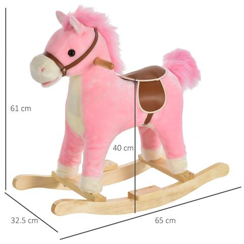 Cavallo A Dondolo Per Bambini 36-72 Mesi - Rosa - Foto 2