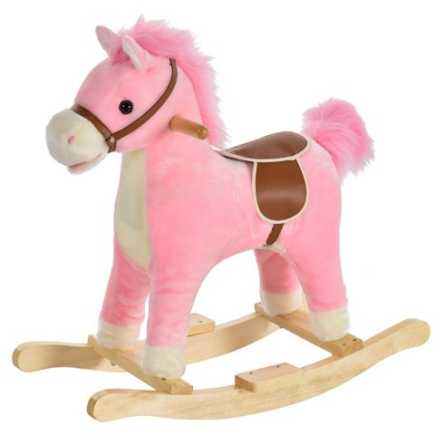 Cavallo A Dondolo Per Bambini 36-72 Mesi - Rosa - Foto 1