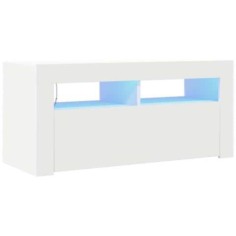 Mobile Porta TV con Luci LED Bianco 90x35x40 cm - Foto 1