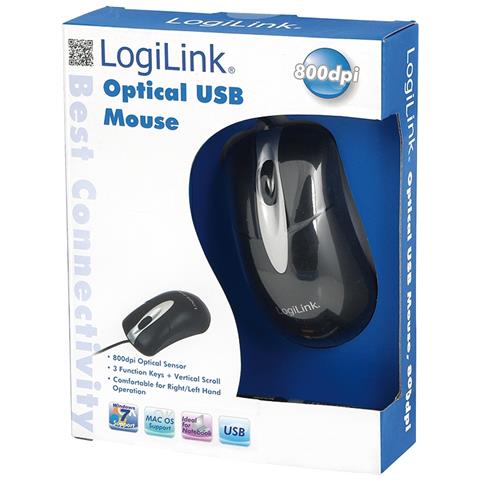 Mouse optical USB, USB, Ottico, 800 DPI, Nero, 1,5m - Foto 2