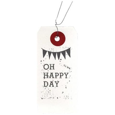 Etichette Bianche + Timbro Di Legno 'oh Happy Day' - Foto 1