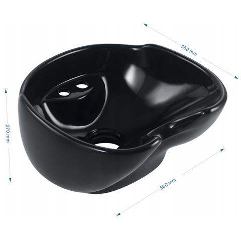 Ciotola Professionale In Ceramica Per Postazione Di Lavaggio Per Parrucchieri Nero - Foto 2