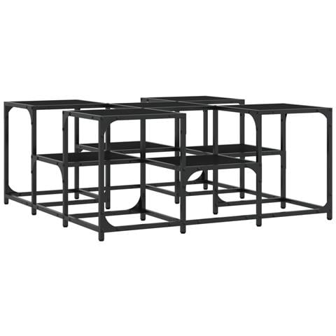 Tavolino Da Salotto Nero 91x91x40 Cm In Legno Multistrato - Foto 2