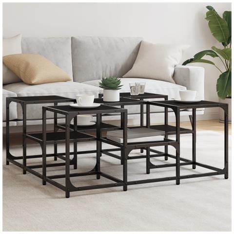 Tavolino Da Salotto Nero 91x91x40 Cm In Legno Multistrato - Foto 1