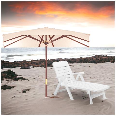 Ombrellone Da Giardino Rettangolare In Legno Sun Top 300x300 Cm Garden Deluxe Collection - Foto 2