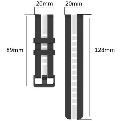 Cinturino In Silicone Da 20 Mm Per Huawei Watch Gt3 Se Black+white - Foto 2