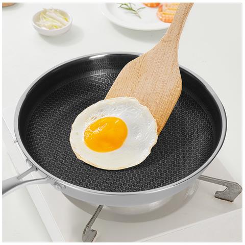 Padella Inox Premium Rivestimento Antiaderente A Nido D'api 28 Cm, Argento - Foto 2