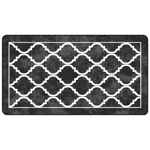 Tappeto Lavabile Nero E Bianco 80x150 Cm Antiscivolo - Foto 2