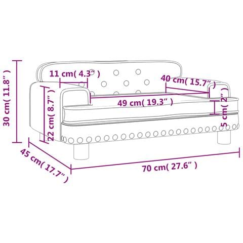 Divano per Bambini Crema 70x45x30 cm in Similpelle - Foto 7