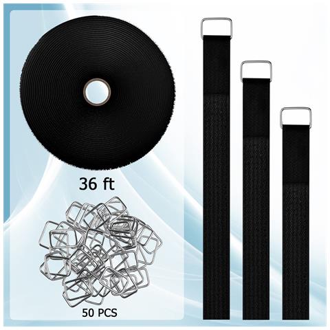 Nastro A Strappo Da 2,5 Cm X 10 M Con 50 Fibbie In Metallo - Foto 2