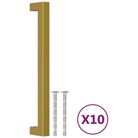 Maniglie Per Mobili 10 Pz Oro 192 Mm In Acciaio Inox - Foto 2