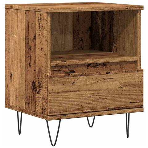 Comodino Legno Antico 40x35x50 Cm In Legno Multistrato - Foto 2