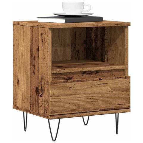 Comodino Legno Antico 40x35x50 Cm In Legno Multistrato - Foto 1