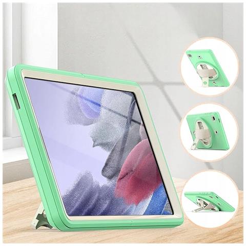 Custodia Verde Per Samsung Galaxy Tab A7 10.4"" Con Cinturino E Supporto Multifunzionale - Foto 2