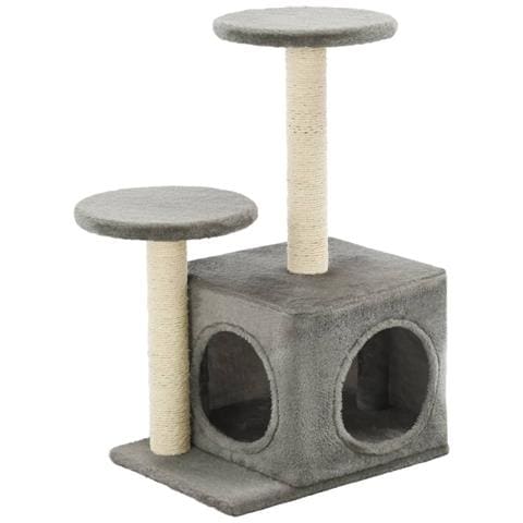 Albero Per Gatti Con Pali Tiragraffi In Sisal 60 Cm Grigio - Foto 1
