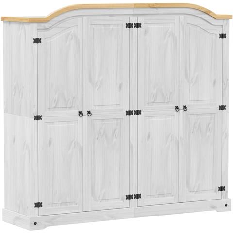 Lusso Casadino -  Armadio Corona Bianco 194x52x186 Cm In Legno Massello Di Pino - Foto 1