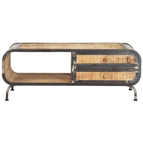 Tavolino Da Salotto 100x50x35 Cm In Legno Massello Di Mango - Foto 1