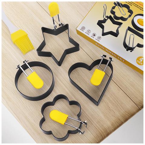 Anelli Per Uova A Forma Di Cuore E Stella - Set Da Cucina Da 4 Pezzi - Foto 7