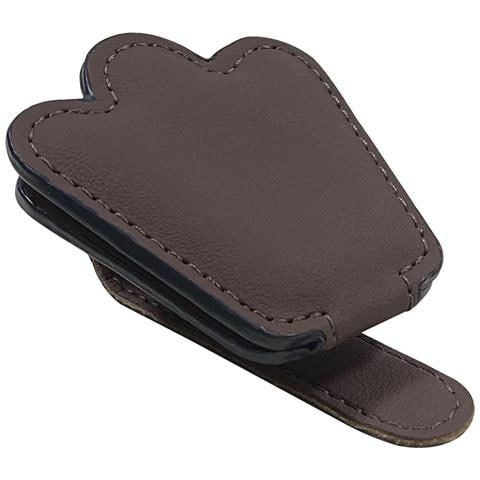 Portaocchiali Da Sole In Pelle Nappa Per Visiera Parasole Auto Brown - Foto 1