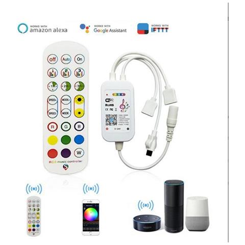 Striscia Led Rgb 30m Kit Wifi 24-tasti Con Controller Tuya, App & Controllo Vocale, Alim. 12v, 30 Led/m, Bianco, Compatibile Google E Alexa 20 Metri - Foto 2