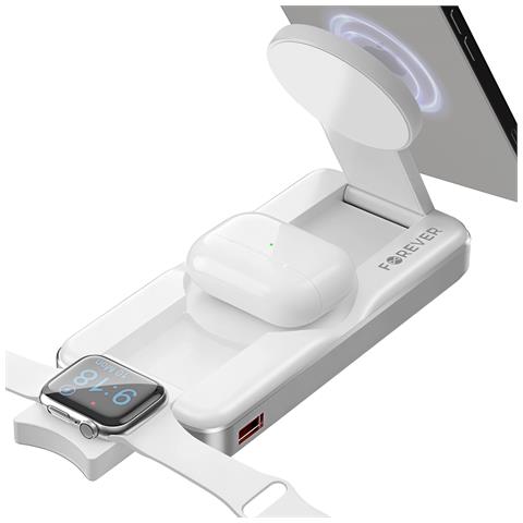 Powerbank Magsafe 3 In 1 Per Iphone / Apple Watch / Airpods 10000 Mah, Bianco - Foto 2
