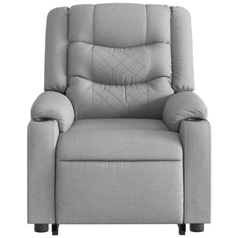 Poltrona Alzapersona Reclinabile Grigio Chiaro in Tessuto - Foto 9