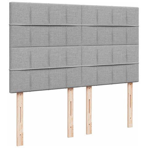 Giroletto a Molle con Materasso Grigio Chiaro 140x200cm Tessuto - Foto 9