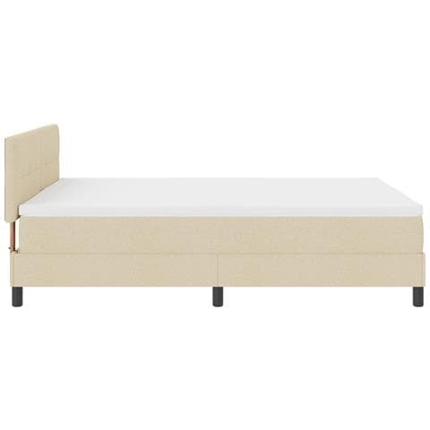 Letto con Rete a Molla e Materasso Crema 160x200 cm in Tessuto - Foto 9