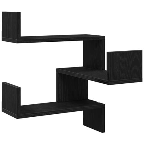 Mensola Angolare  Nera Rovere 40x40x49,5 cm in Legno Ingegnerizzato - Foto 1