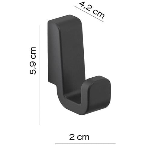 2 Appendiabiti Da Muro In Ottone E Cromall A827 Serie Samoa Nero Matt - Foto 2