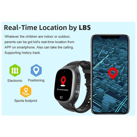 Smartwatch Per Bambini Impermeabile Con Gps E Chiamate Nero - Foto 5