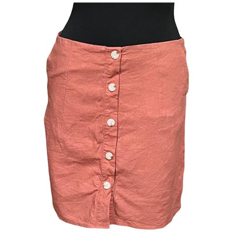 Gonna Midi Comoda Elegante Con Bottoni Arancione 38 - Foto 1