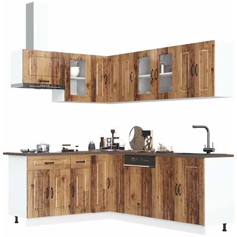 Set Mobili da Cucina 11 pz Kalmar Legno Vecchio in Truciolato - Foto 2