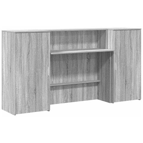 Banco Reception Grigio Sonoma 200x50x103,5 cm Legno Multistrato - Foto 1