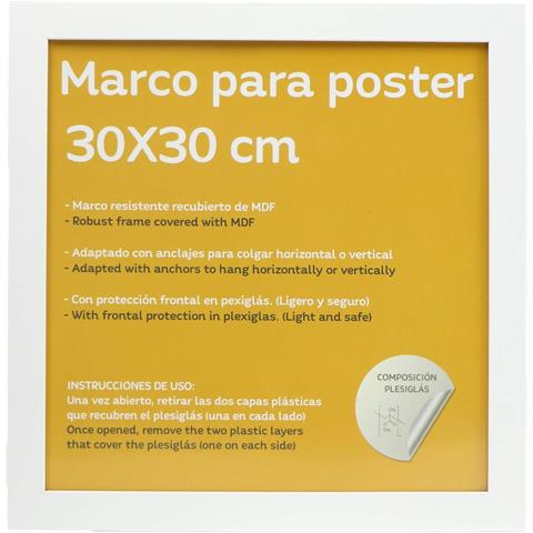 Cornici In Legno Mdf Con Vetro Acrilico Per Foto, Poster, Quadri E Decorazioni Per Il Soggiorno, La Camera Da Letto O L'ufficio Bianco 30x30 - Foto 1