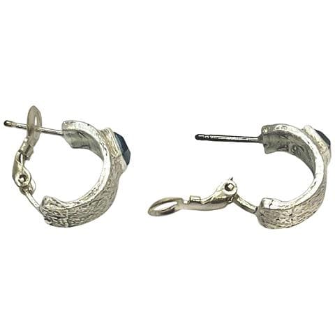 Orecchino A Cerchio In Argento 10µ Con Sw Nero 4x4 - Foto 4