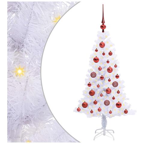 Albero di Natale artificiale Bianco 120 cm PVC e Acciaio - Foto 1
