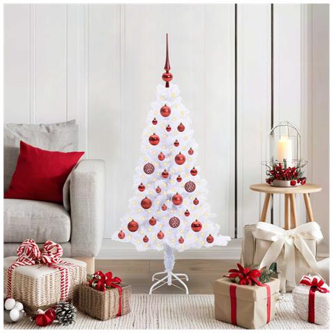 Albero di Natale artificiale Bianco 120 cm PVC e Acciaio - Foto 2