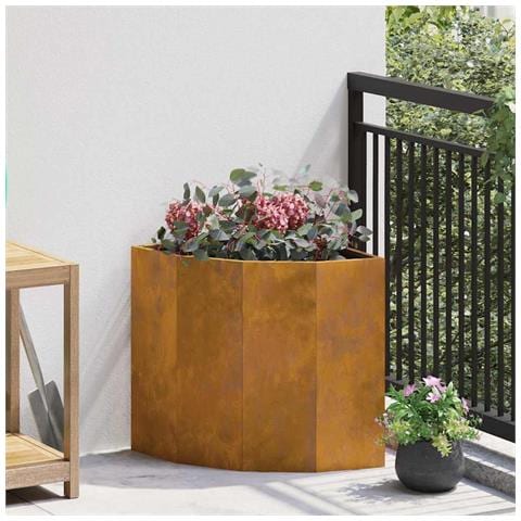 Vaso d'angolo Ruggine 45 x 45 x 50 cm acciaio corten - Foto 2