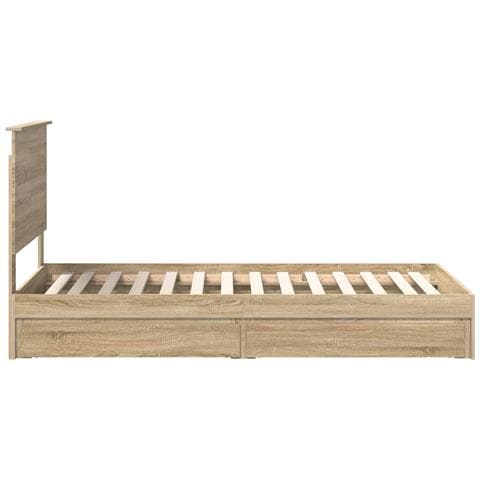 Letto con Contenitore con testiera Rovere Sonoma 90 x 200 cm - Foto 9