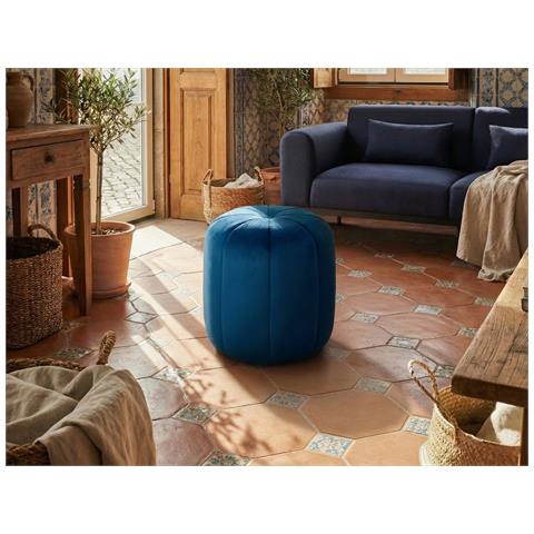 Pouf Selby Velluto Blu - Foto 1