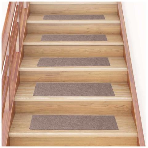 Tappetini per scale autoadesivi 30 pz 76x20 cm marrone chiaro rettangolari - Foto 2