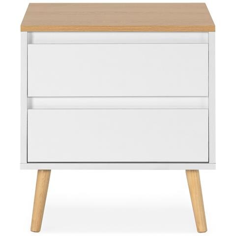 Comodino Desi 2 Cassetti Colore Bianco - Foto 2