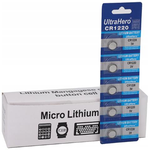 Batterie Litio Cr1220 3v - Pacco Da 5 | Tecnologia Alcalina, Ecologiche | Per Giocattoli, Calcolatrici, Bilance, Telecomandi - Foto 1