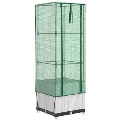 Letto Rialzato con Copertura Serra Effetto Rattan 40x40x139 cm - Foto 1