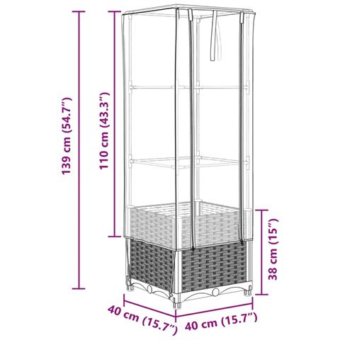 Letto Rialzato con Copertura Serra Effetto Rattan 40x40x139 cm - Foto 9