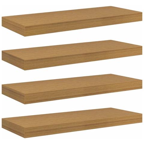 Scaffale da parete 4 pcs Beige 50 x 23 x 4 cm Legno multistrato - Foto 1