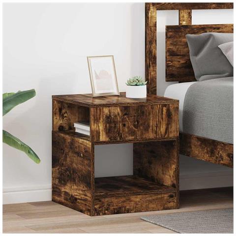 Tavolino 2 pcs Rovere fumé 40,5 x 40 x 45 cm Legno multistrato - Foto 2